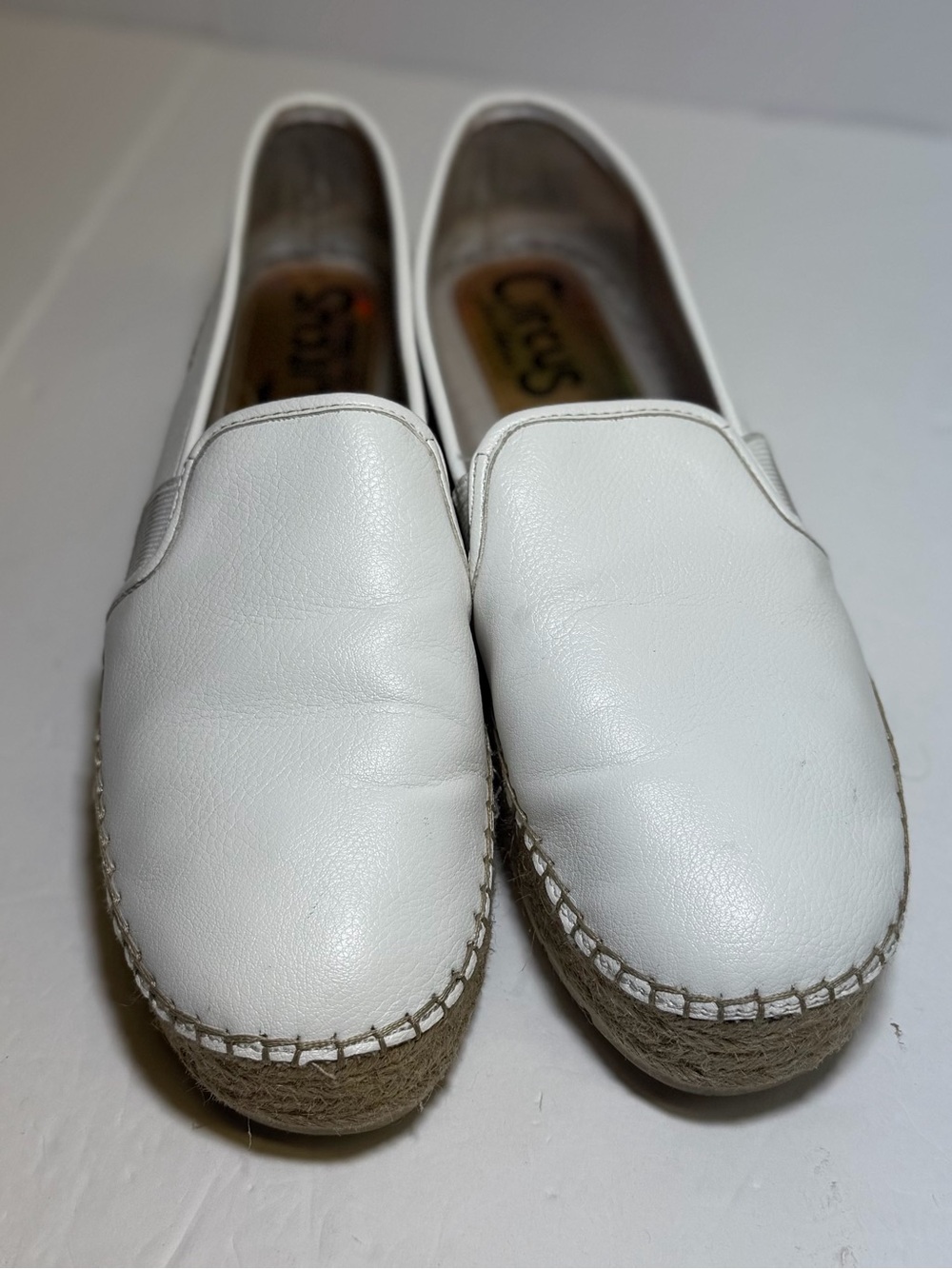 Sam Edelman Cora  White Leather Espadrille Slip-Ons Size 10